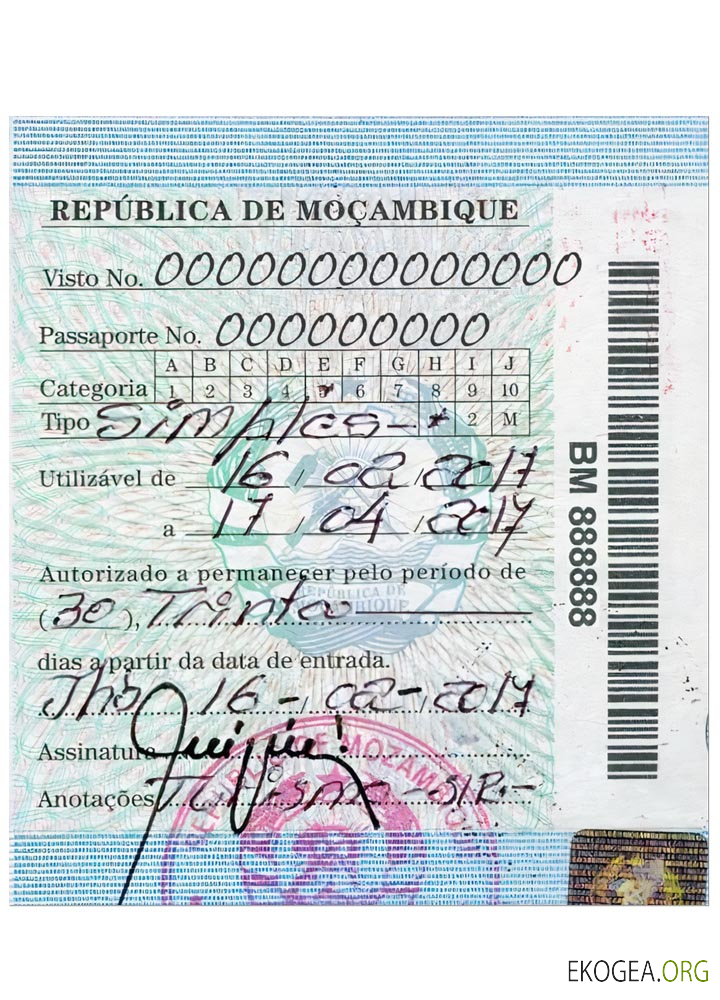 Visa simple MOZAMBIQUE